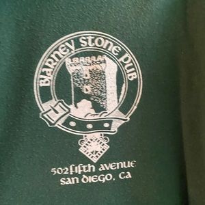 Lg green polo style Blarney Stone pub shirt